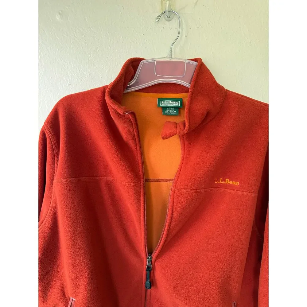 L.L.Bean Men’s Small Full Zip Fleece Jacket Burnt Orange Outdoor Fall